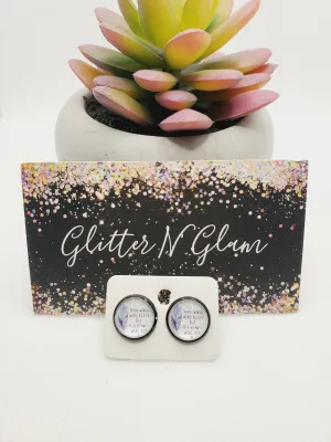 1021 Feather " Your Wings Were Ready But Our Hearts Were Not" Stud Earrings