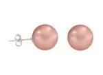 10mm peach round stud shell pearl earrings on sale, sterling silver