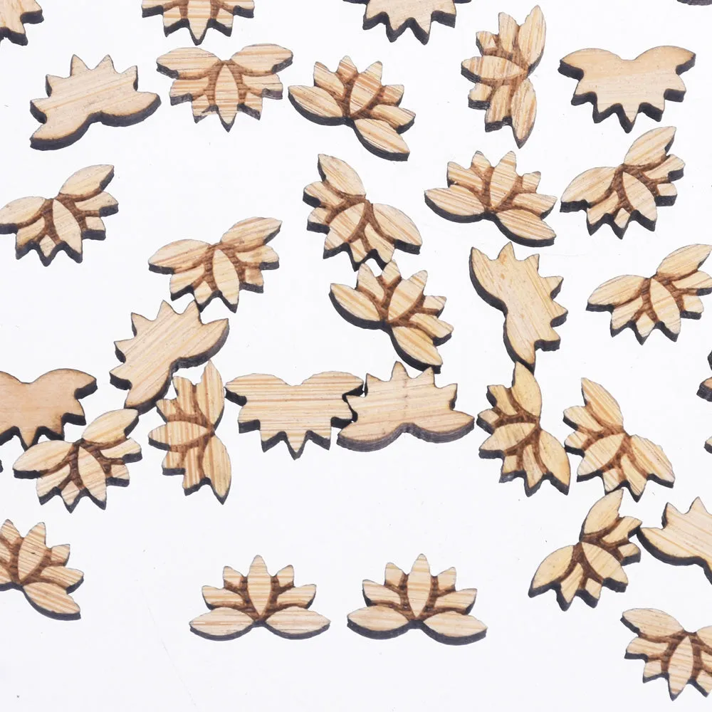 12*7mm Lotus Flower Laser Cut Wood Earrings Lotus Flower Stud Earrings Wood Charm Earring Supplies Cabochons 6pcs 10261158