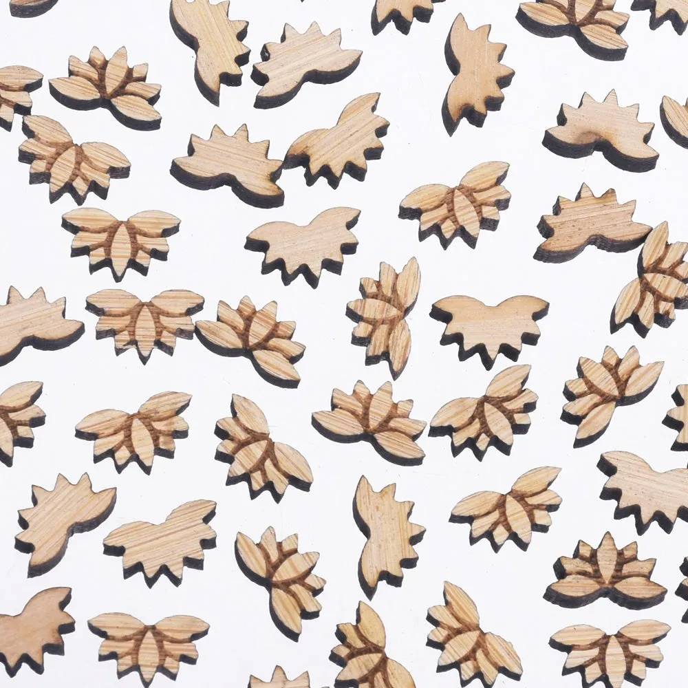 12*7mm Lotus Flower Laser Cut Wood Earrings Lotus Flower Stud Earrings Wood Charm Earring Supplies Cabochons 6pcs 10261158