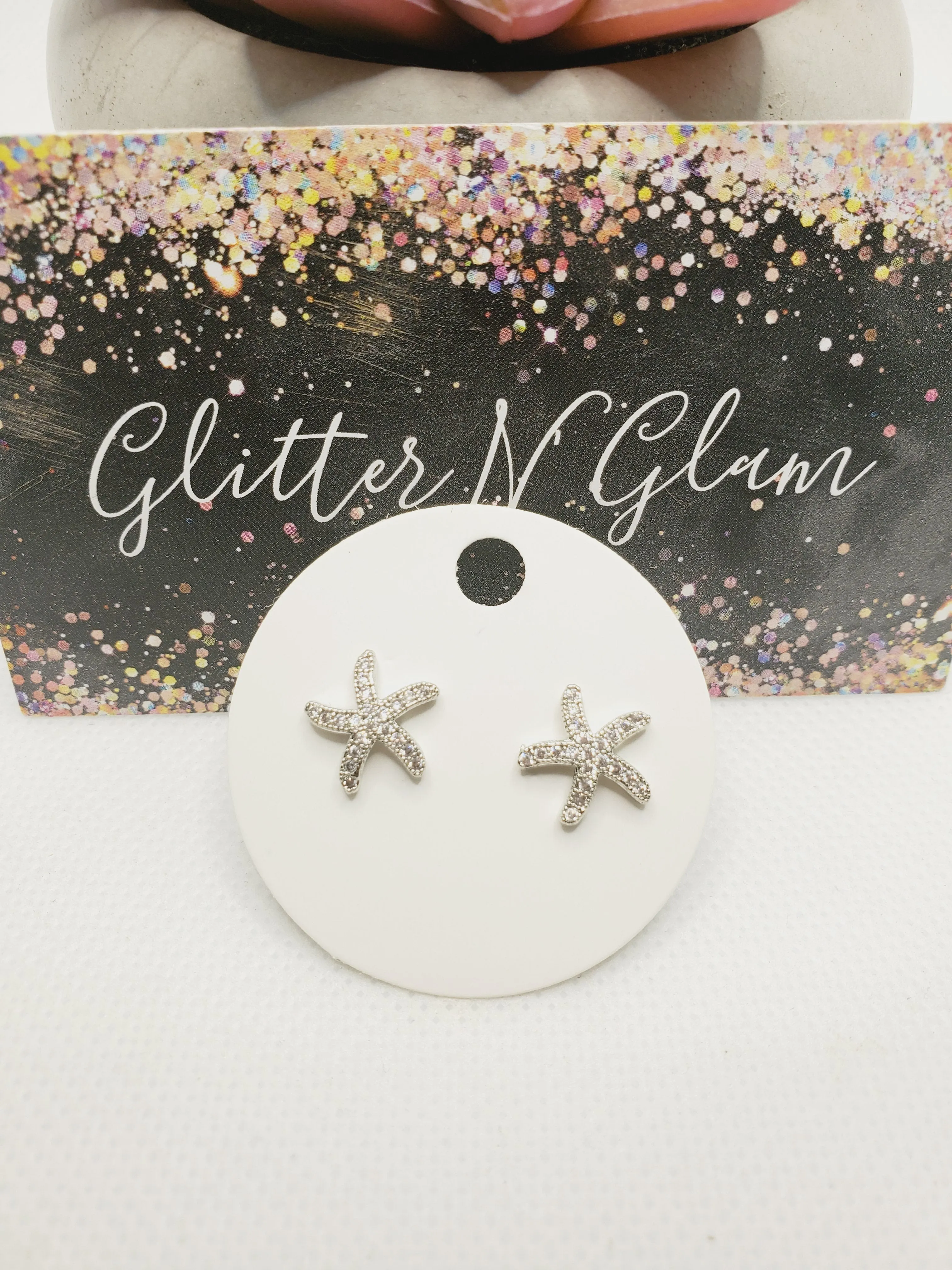 1356 Bling Starfish Stud Earrings