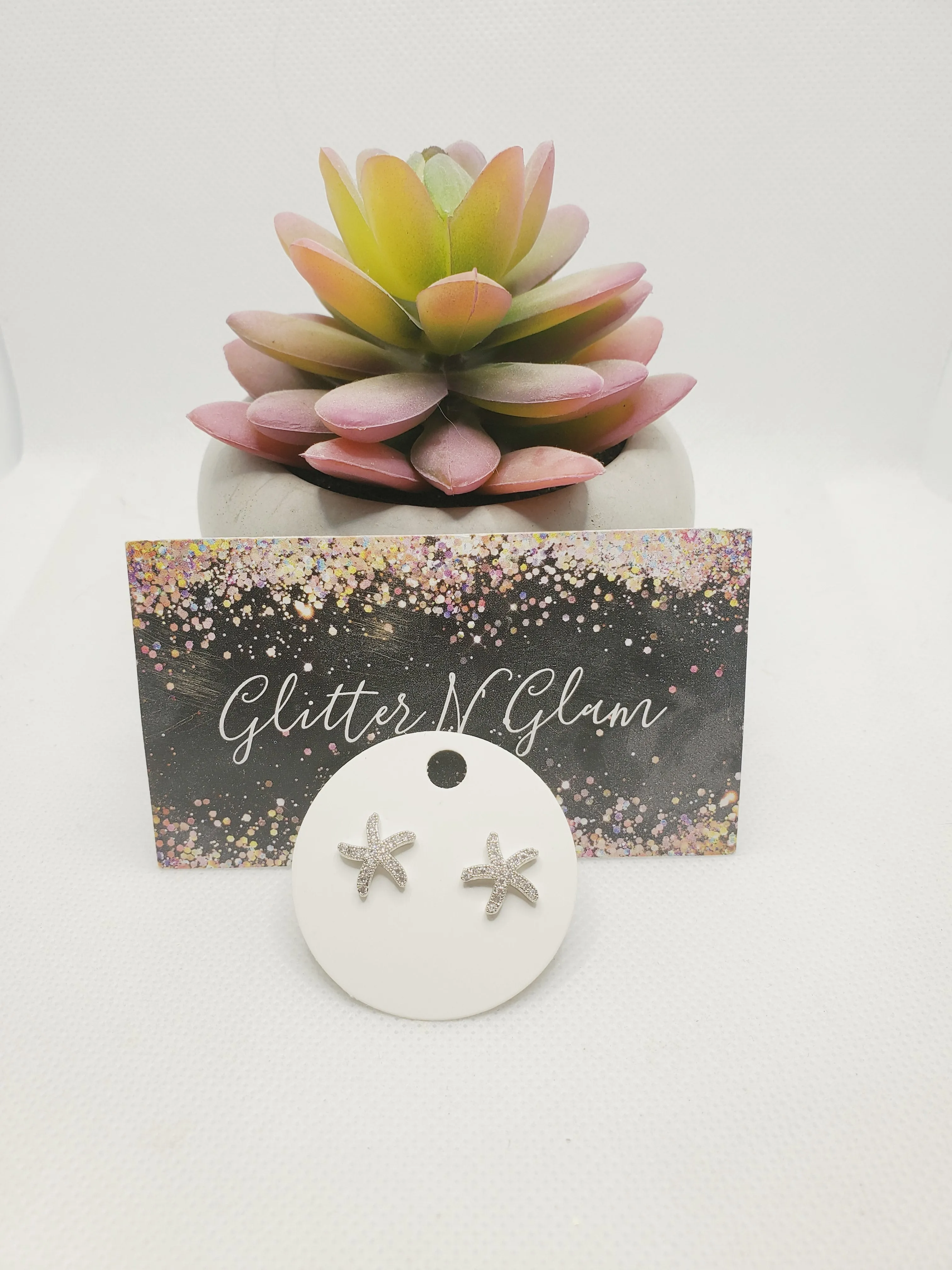 1356 Bling Starfish Stud Earrings