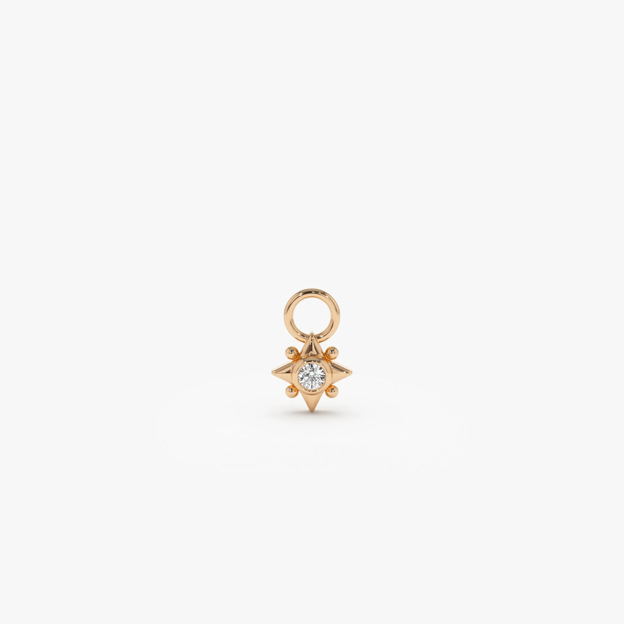 14k Diamond Starburst Hoop Charm