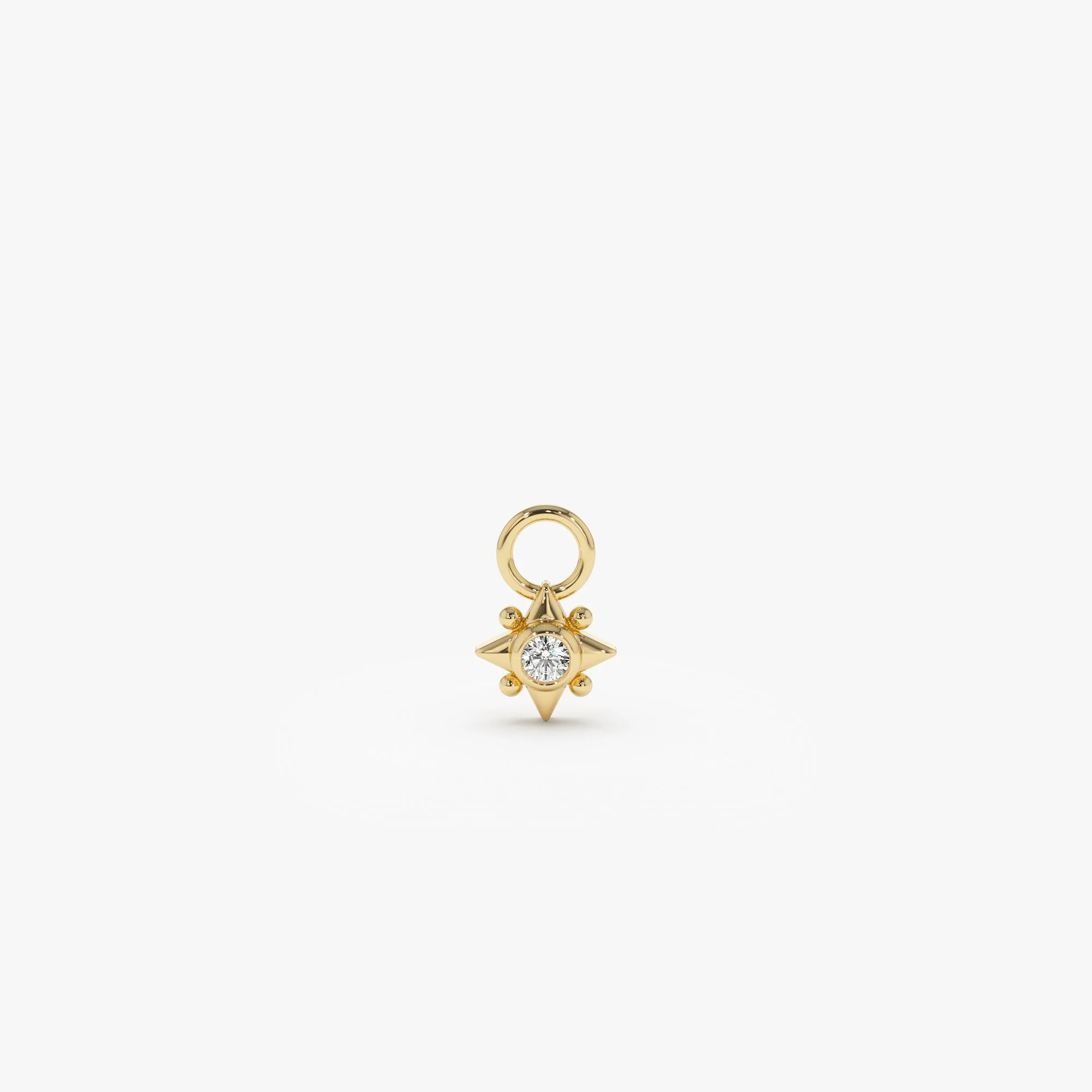 14k Diamond Starburst Hoop Charm