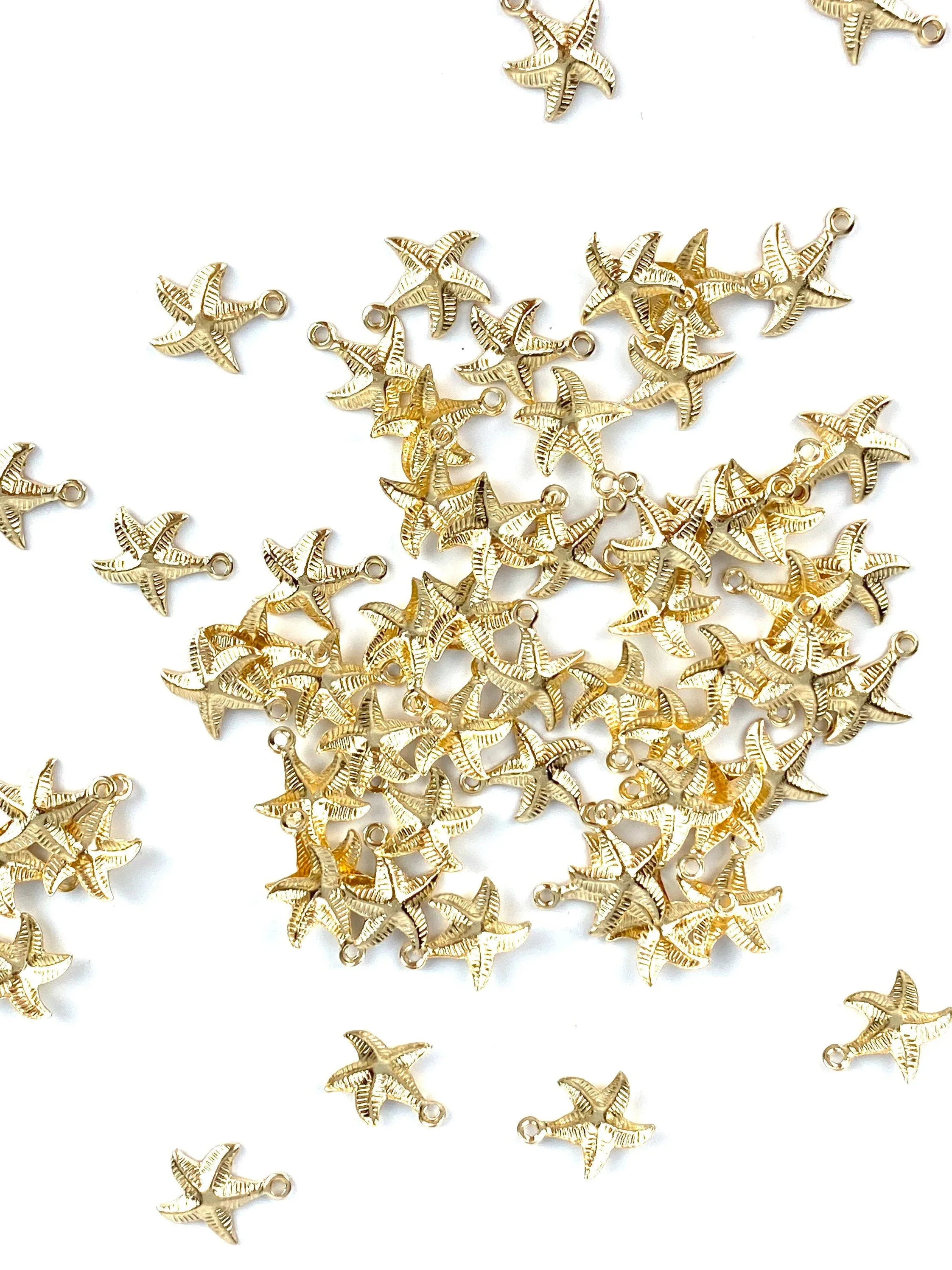 14K Gold Fill Starfish Charm w/ Bail , 10.0mm