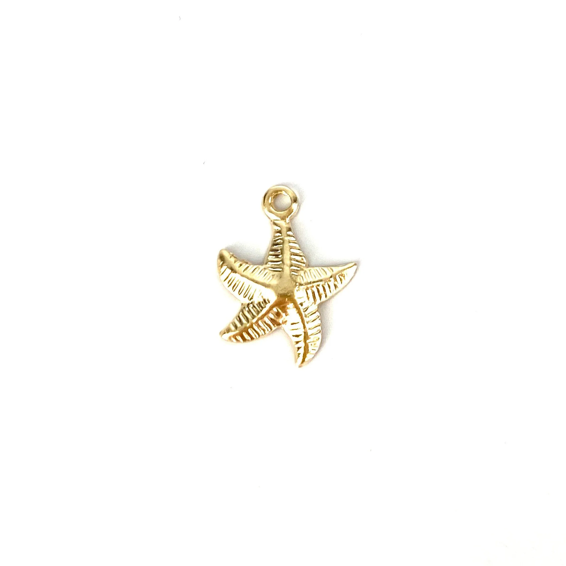 14K Gold Fill Starfish Charm w/ Bail , 10.0mm