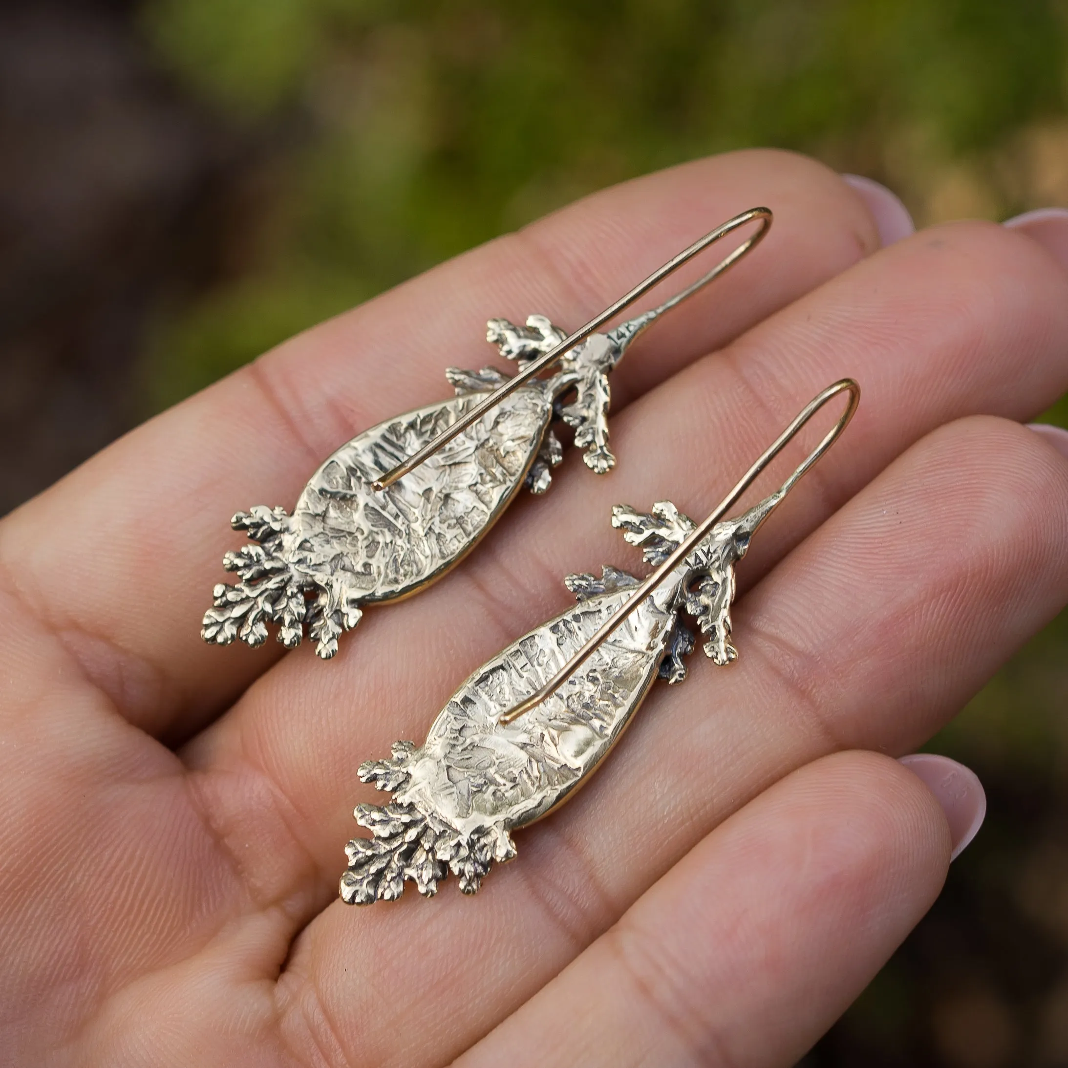 14k Gold Golden Hills Turquoise Earrings