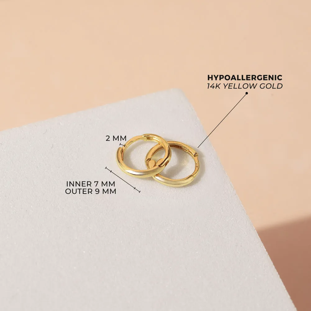 14k Gold Mini Women's Hoop Earrings