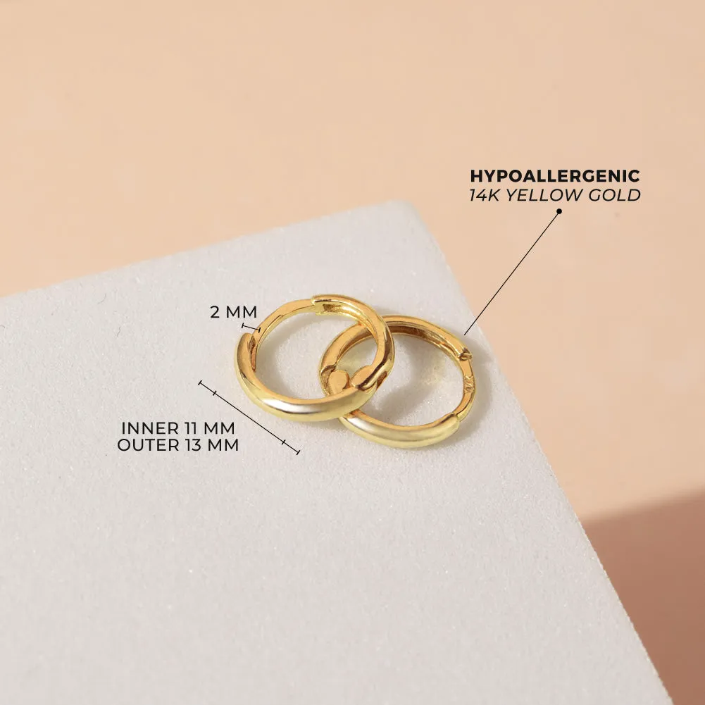 14k Gold Mini Women's Hoop Earrings