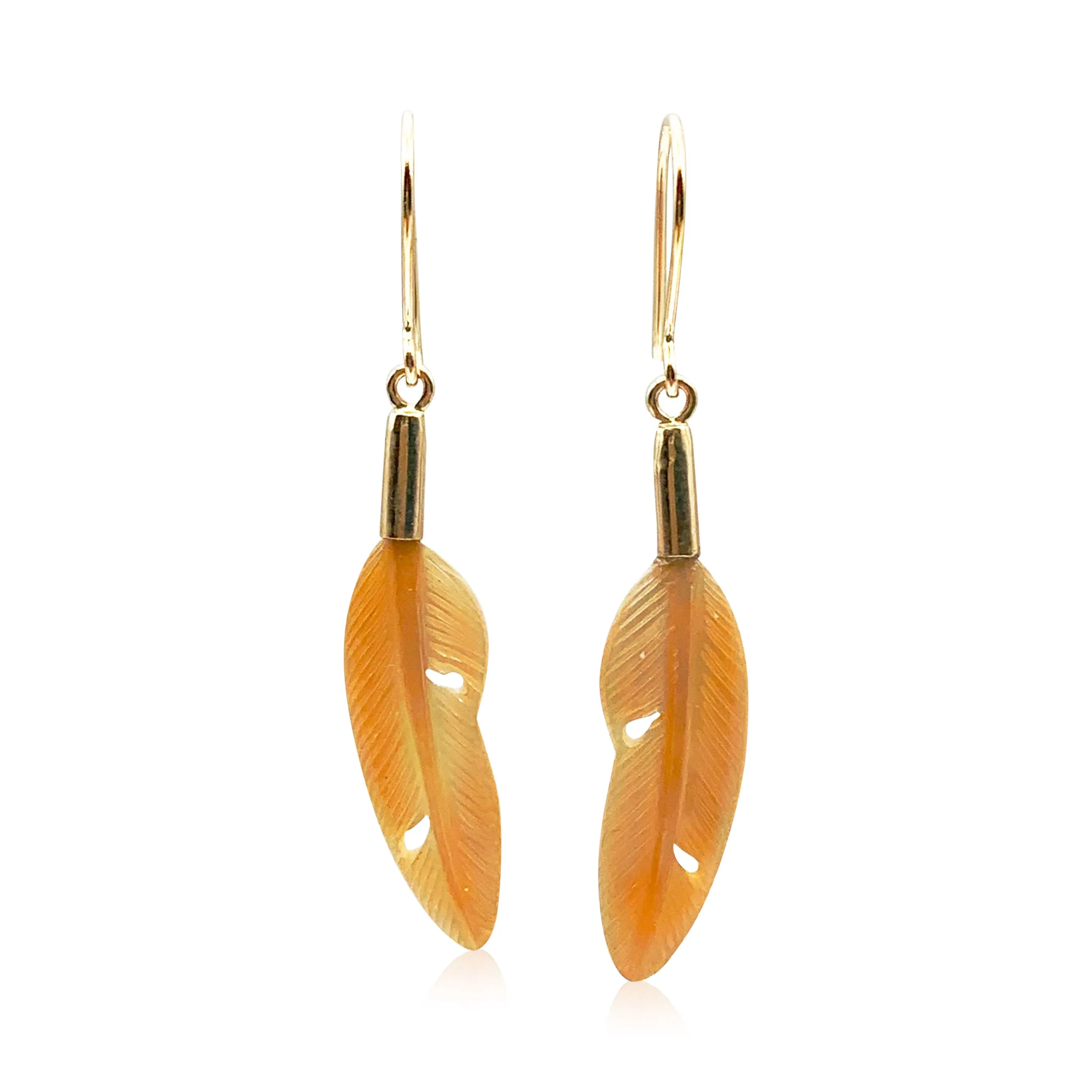 14K Gold Mother of Pearl Earrings