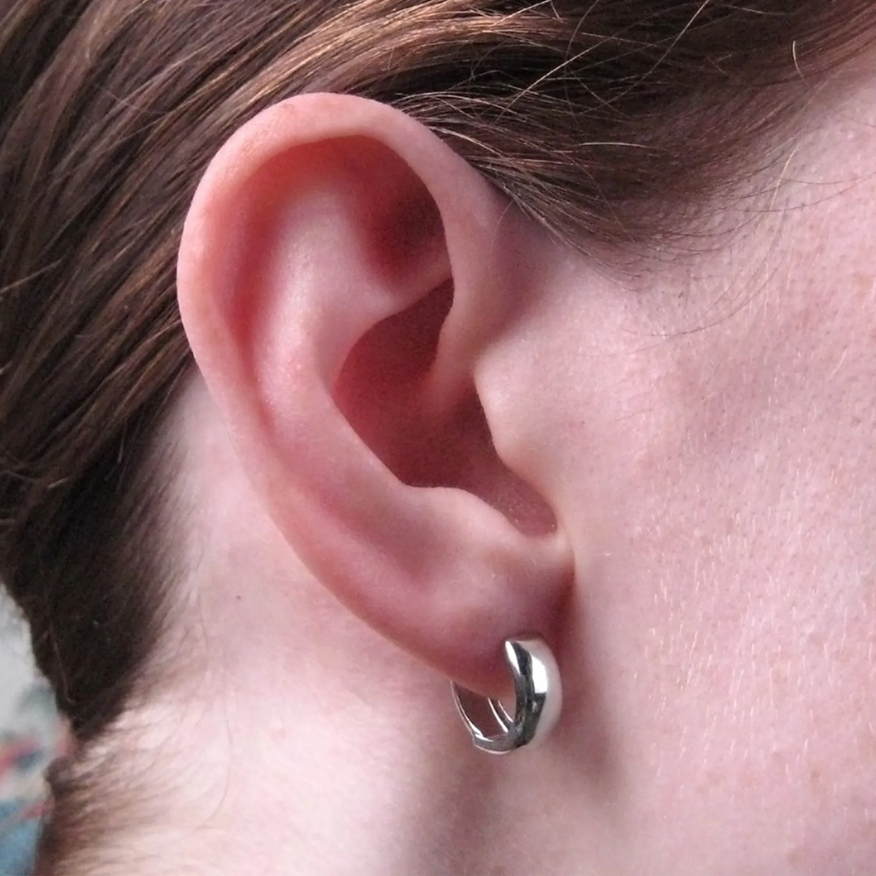14k Gold Plated Thick Huggie Hoop Earrings