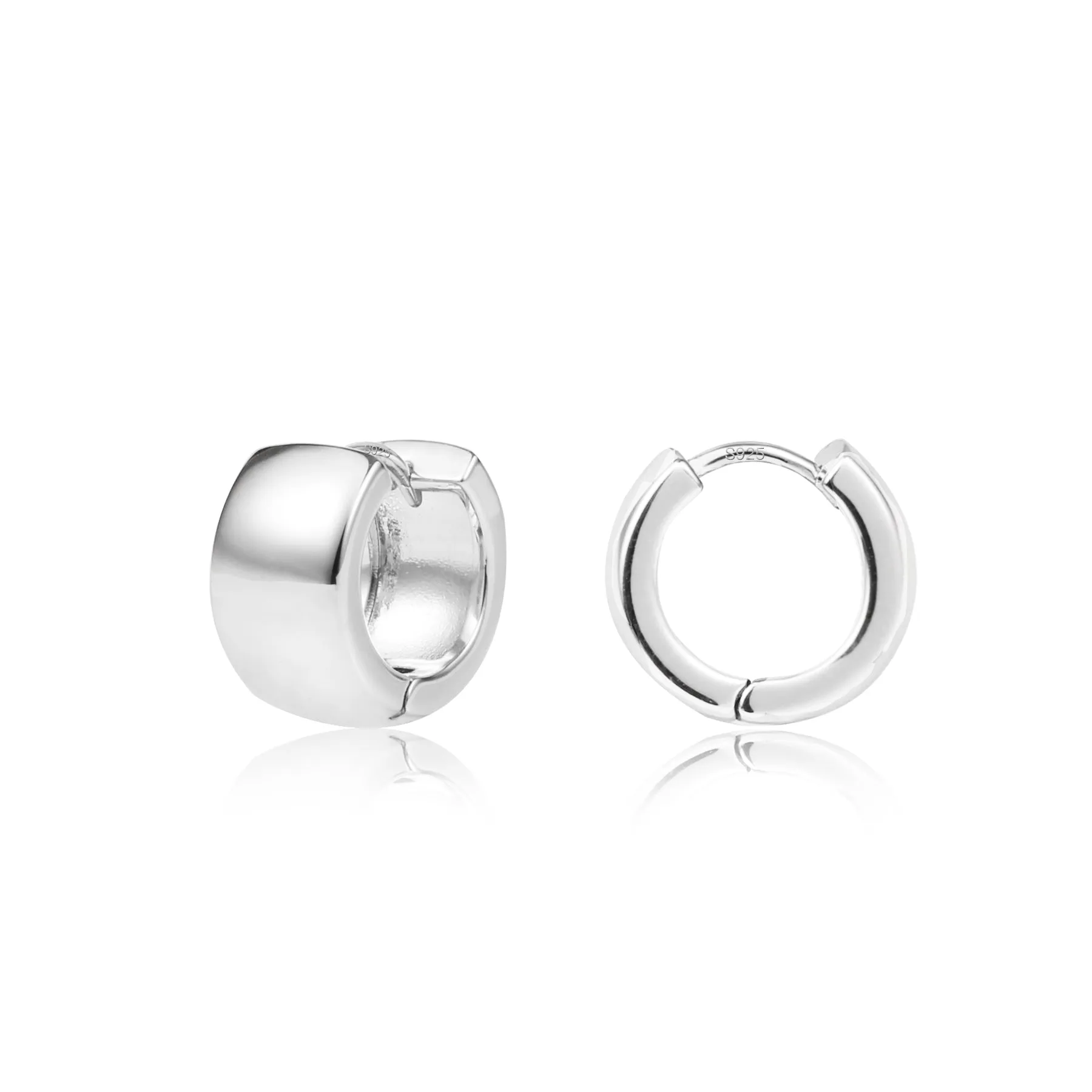 14k Gold Plated Thick Huggie Hoop Earrings