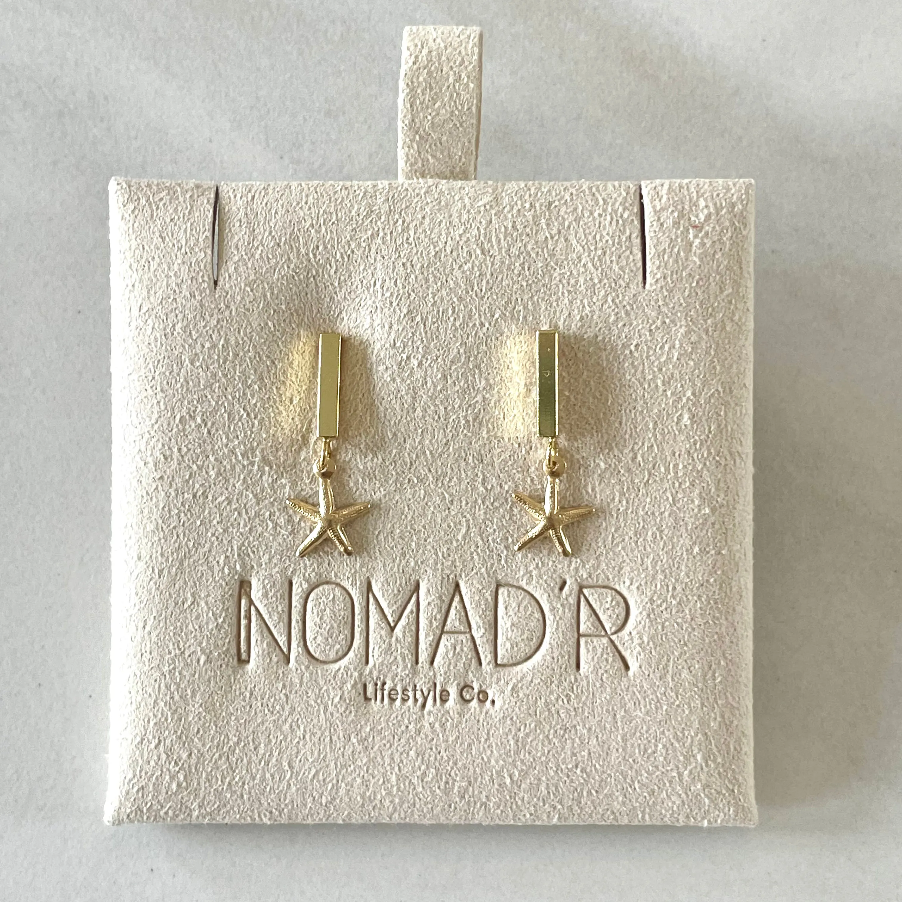 14k Gold Starfish Drop Earrings