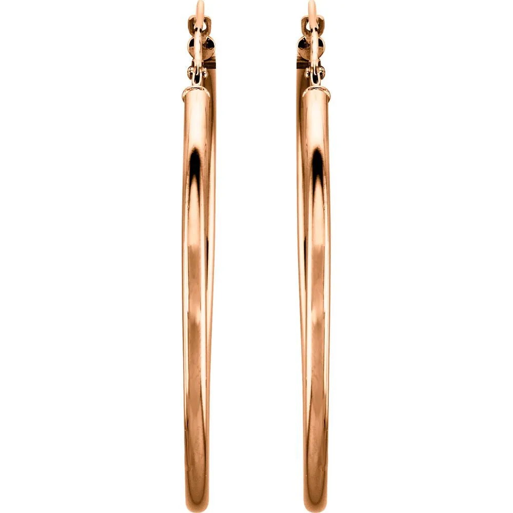 14k Rose Gold 40mm Hoop Earrings
