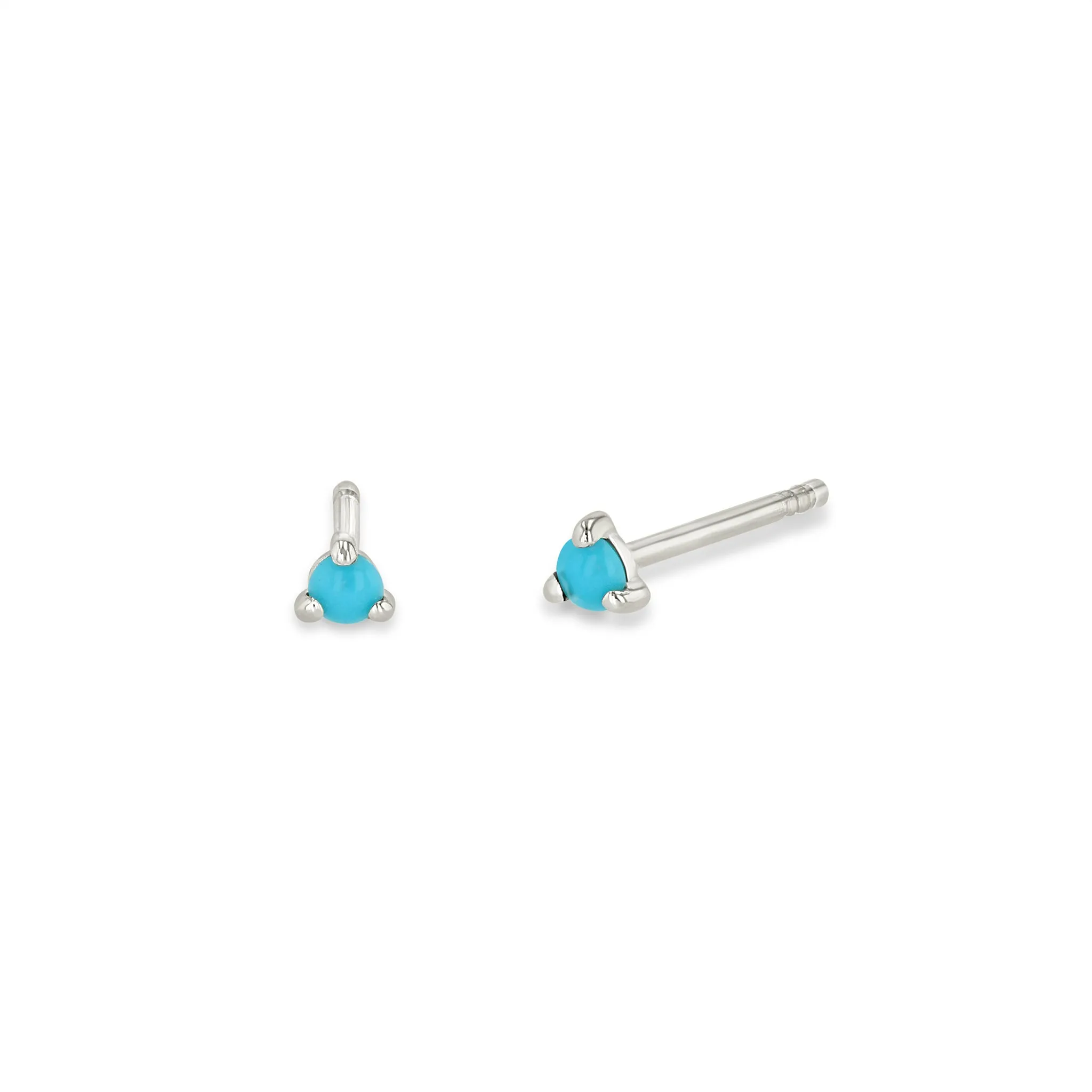 14k Small Turquoise Prong Studs | December Birthstone