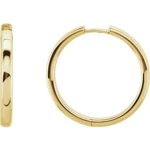14K Yellow 24 mm Hinged Hoop Earrings