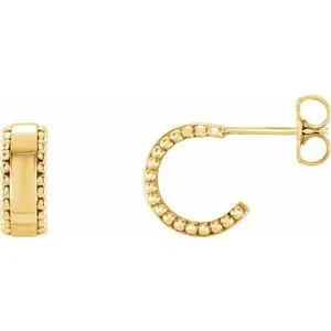 14K Yellow Beaded Earrings