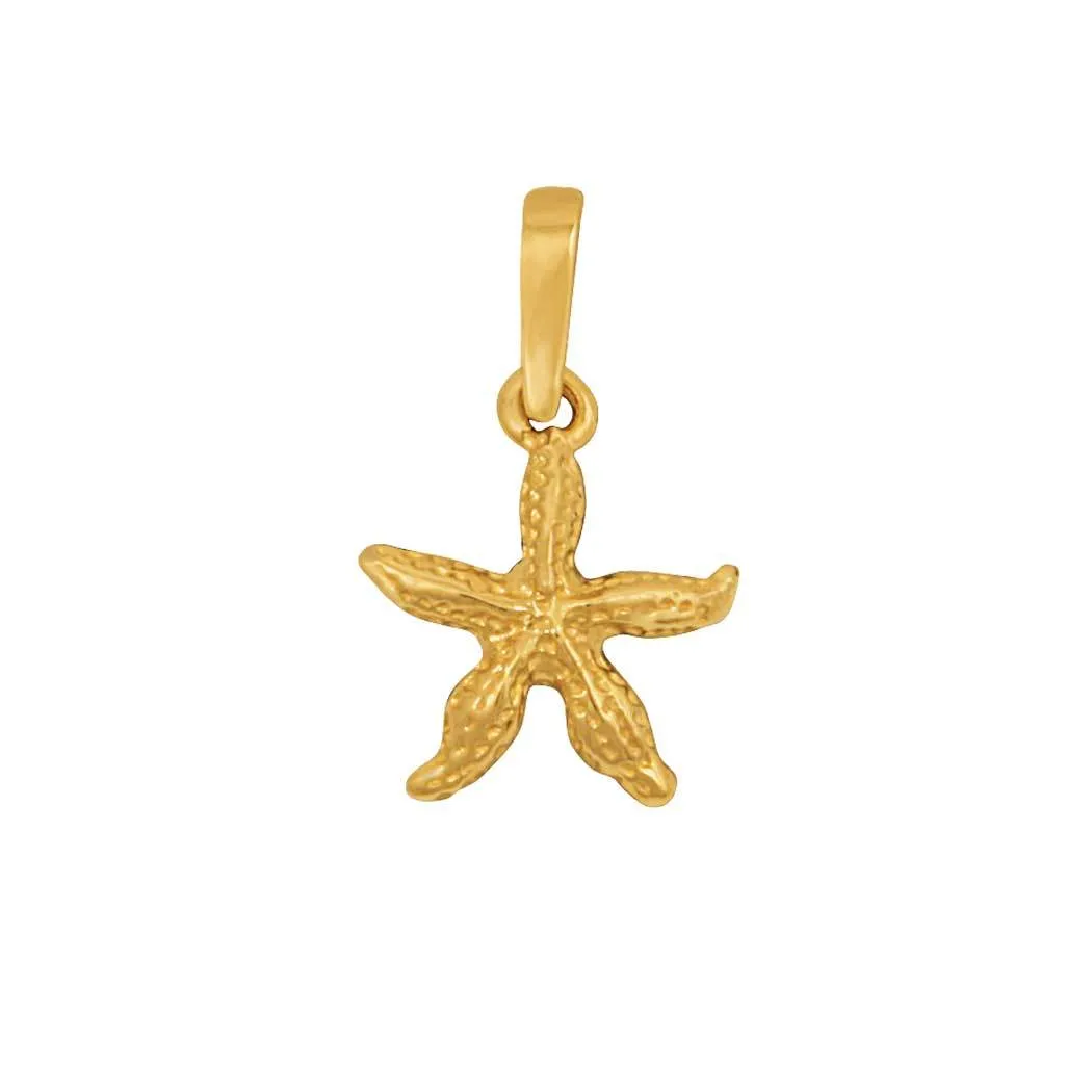 14k Yellow Gold Small Starfish Pendant