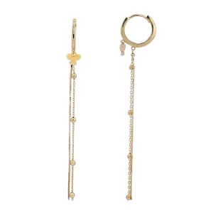 14K YG Butterfly & Tassel Huggies