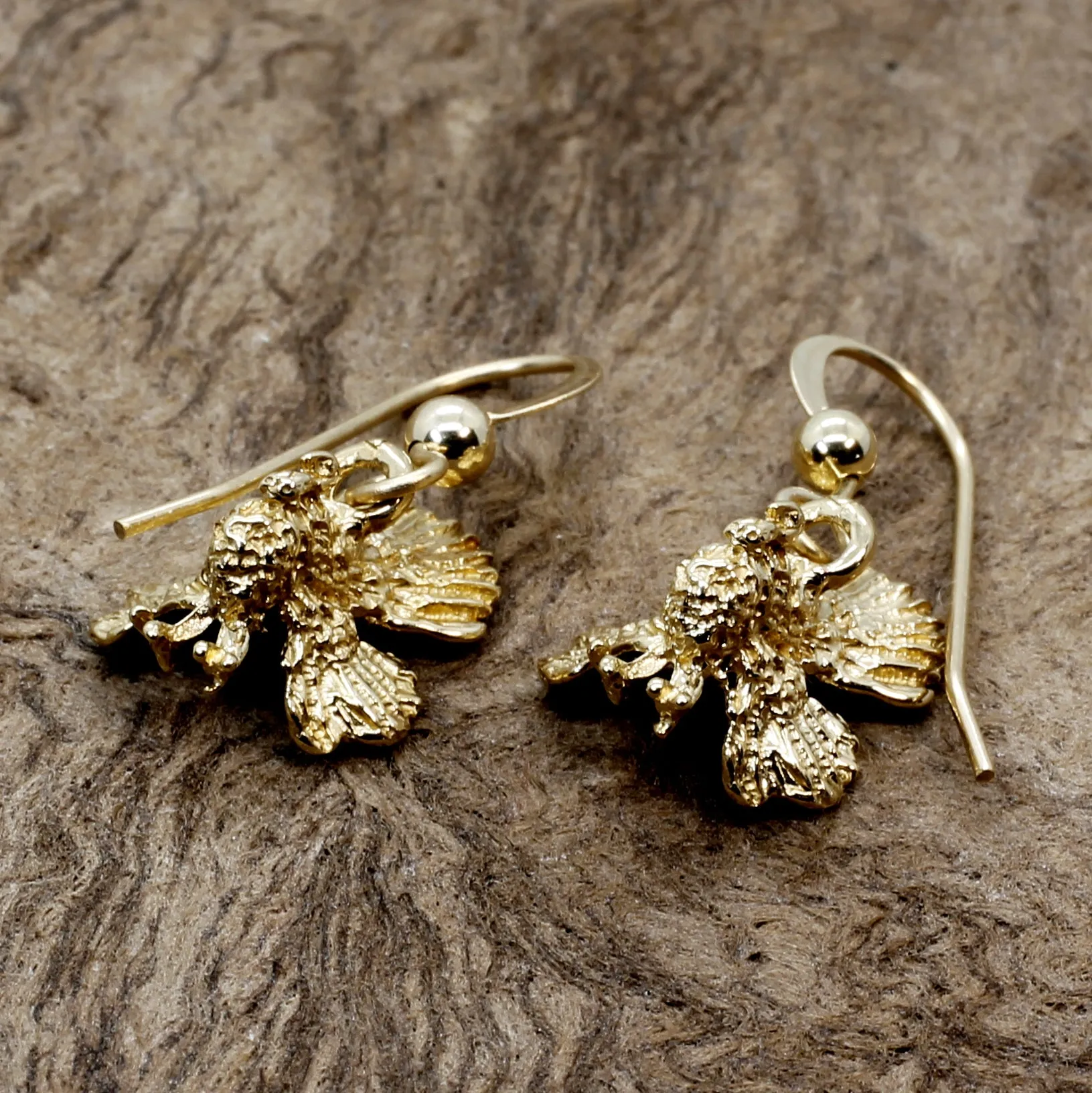 14kt Gold Turkey Earrings Thanksgiving gift for her