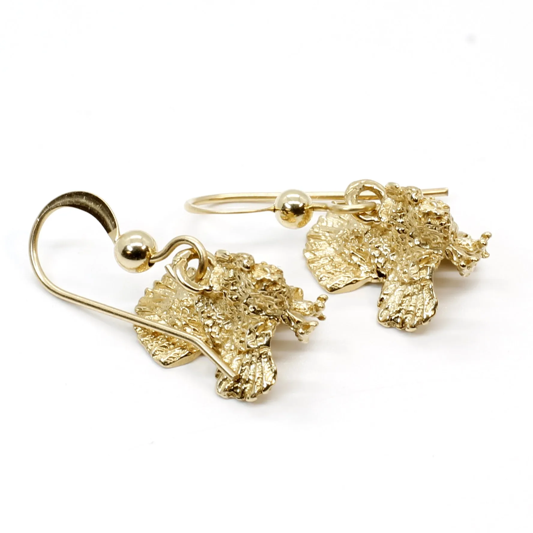 14kt Gold Turkey Earrings Thanksgiving gift for her