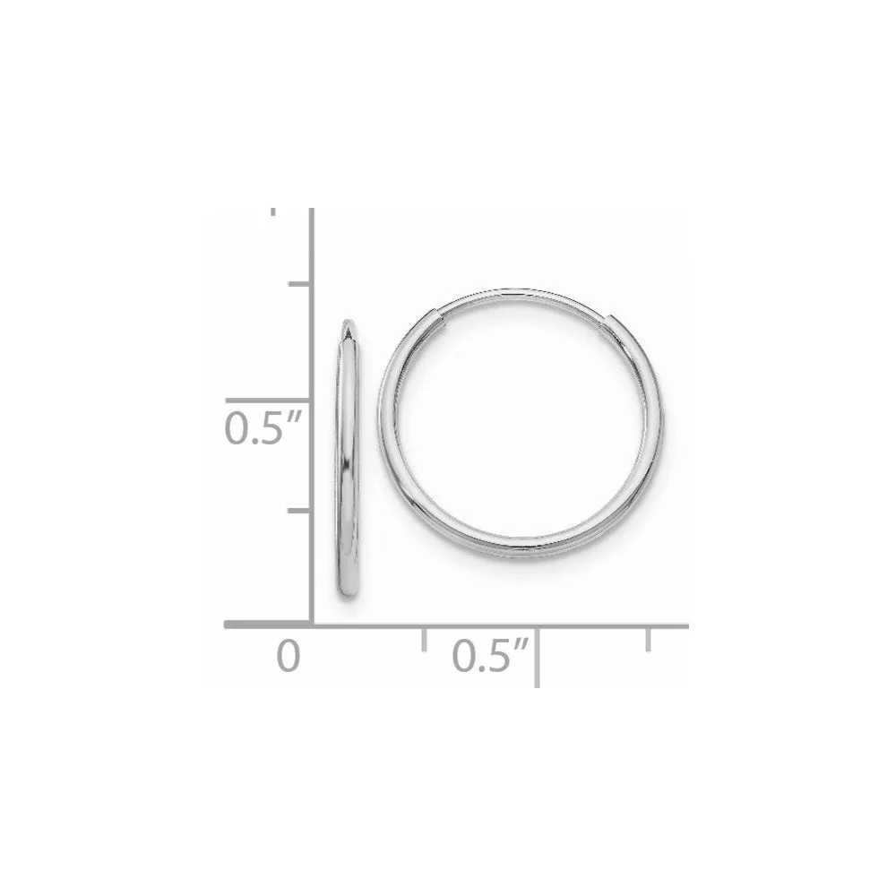 14KT White Gold 16X1.2MM Endless Hoop Earrings