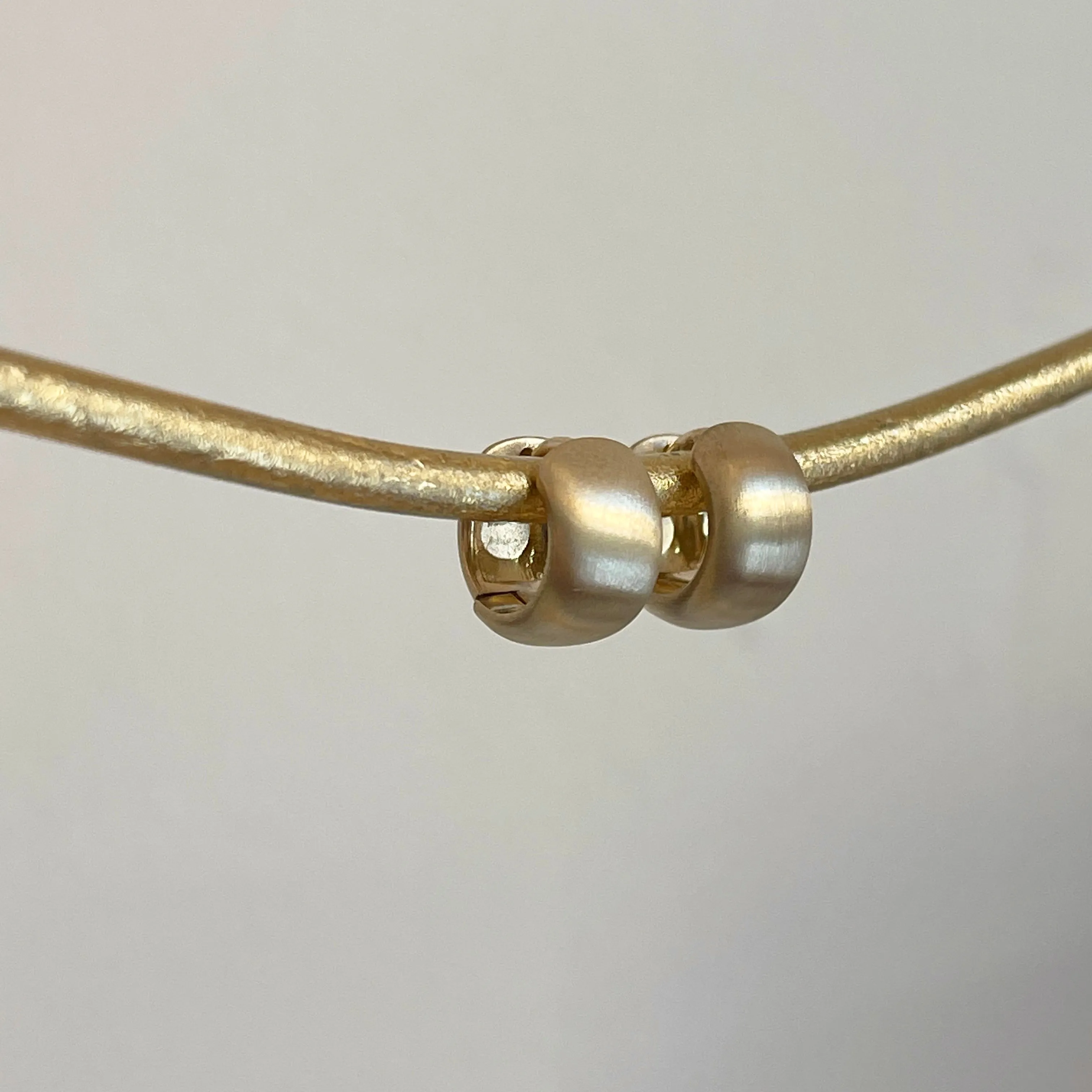 14KT Yellow Gold Brushed Matte Hinged Huggie Hoop Earrings 11.5mm