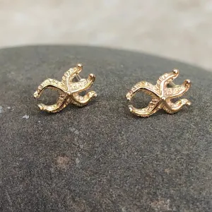 14KT Yellow Gold Mini Starfish Post Earrings