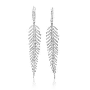 1.78ct tw Ladies Diamond Feather Style Earrings