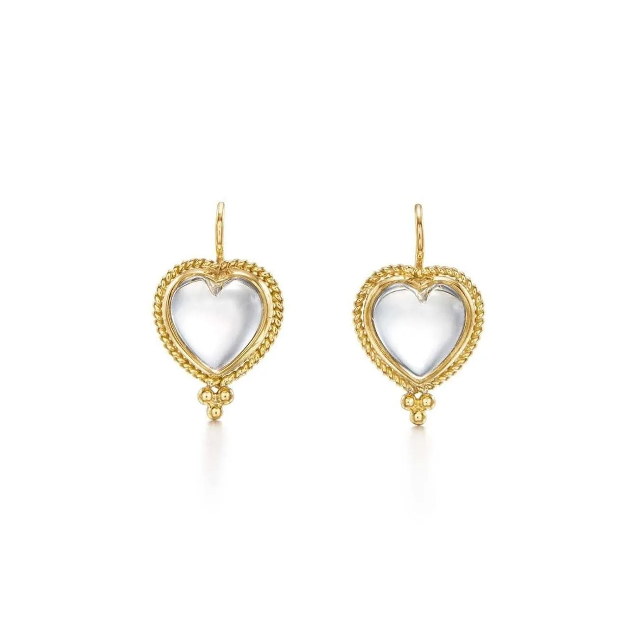 18K Braided Heart Earrings