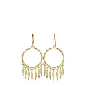 18K Gold Small Dream Catcher Earrings