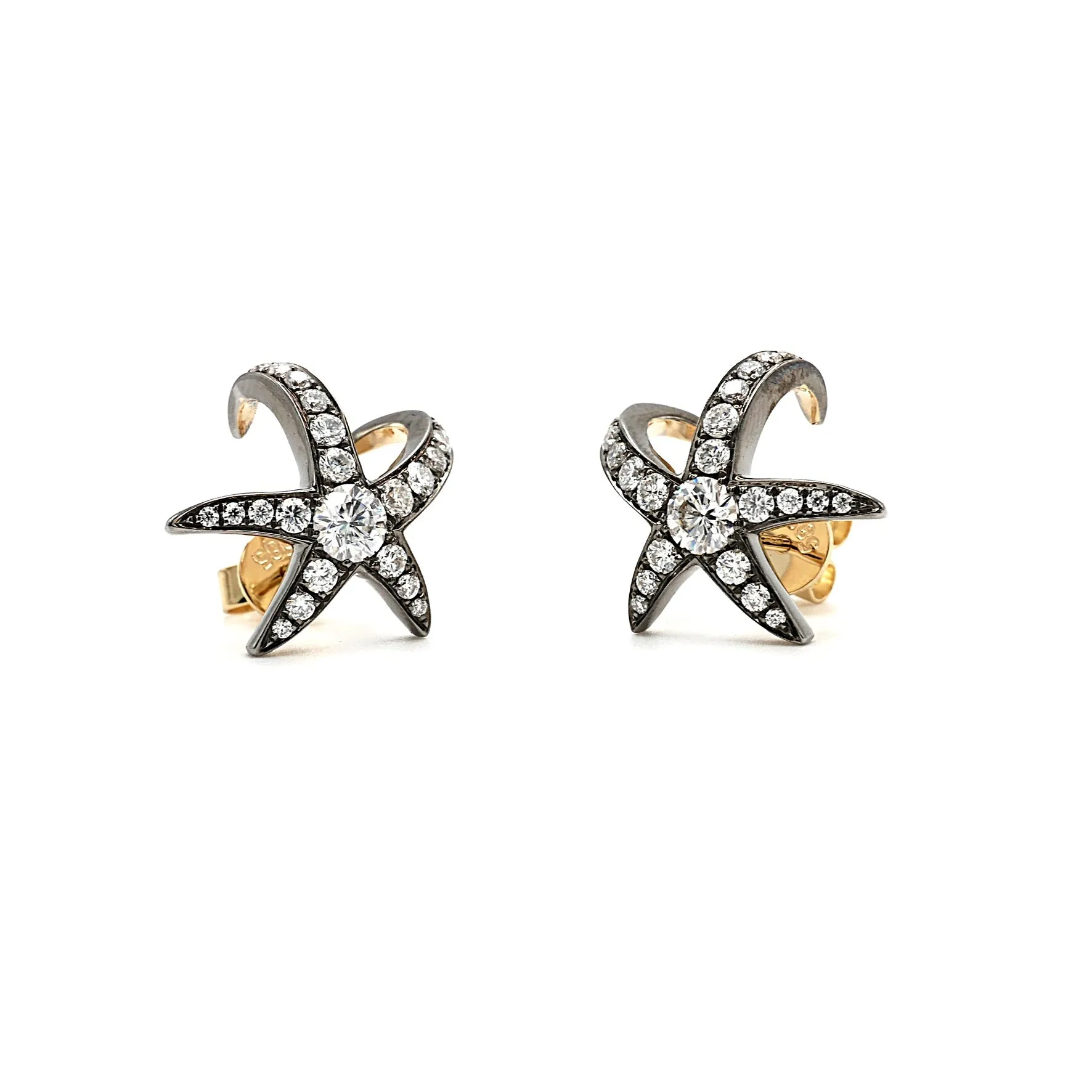 18K Gold Starfish Earrings