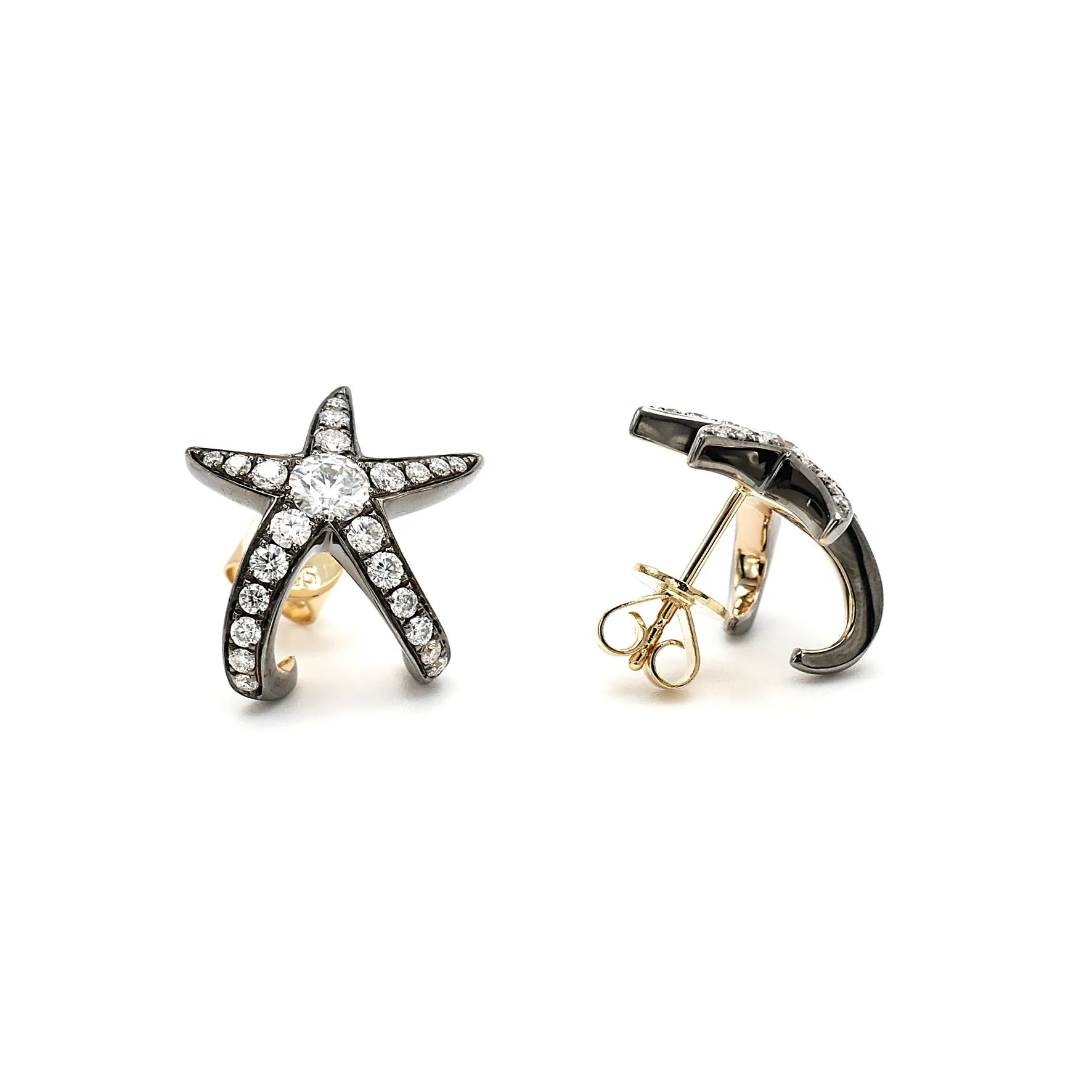 18K Gold Starfish Earrings