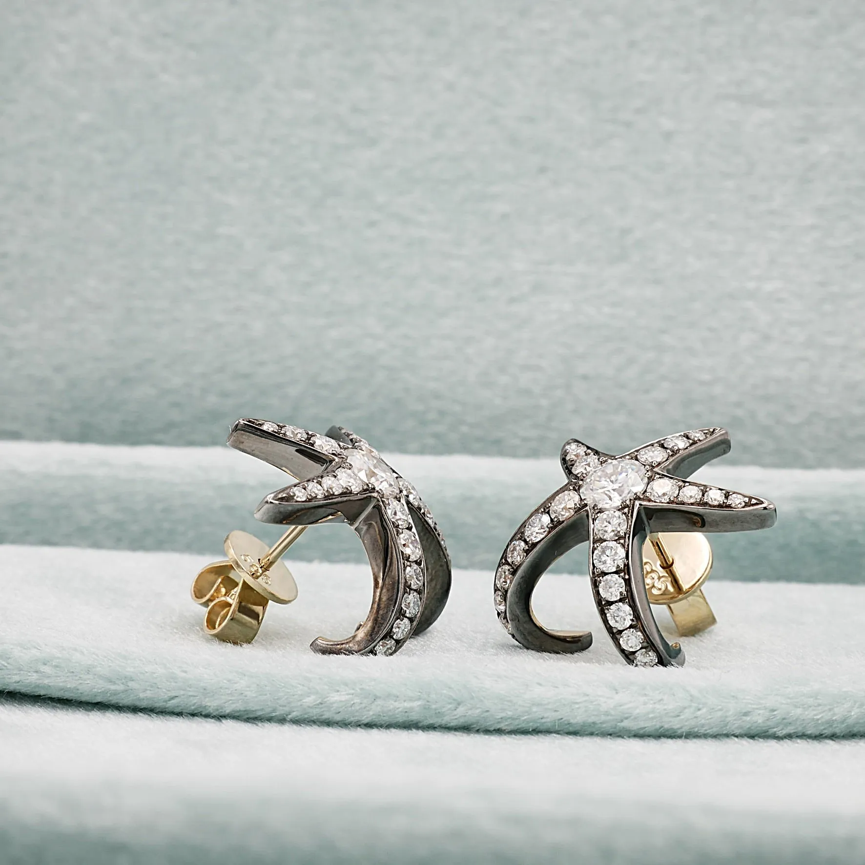 18K Gold Starfish Earrings