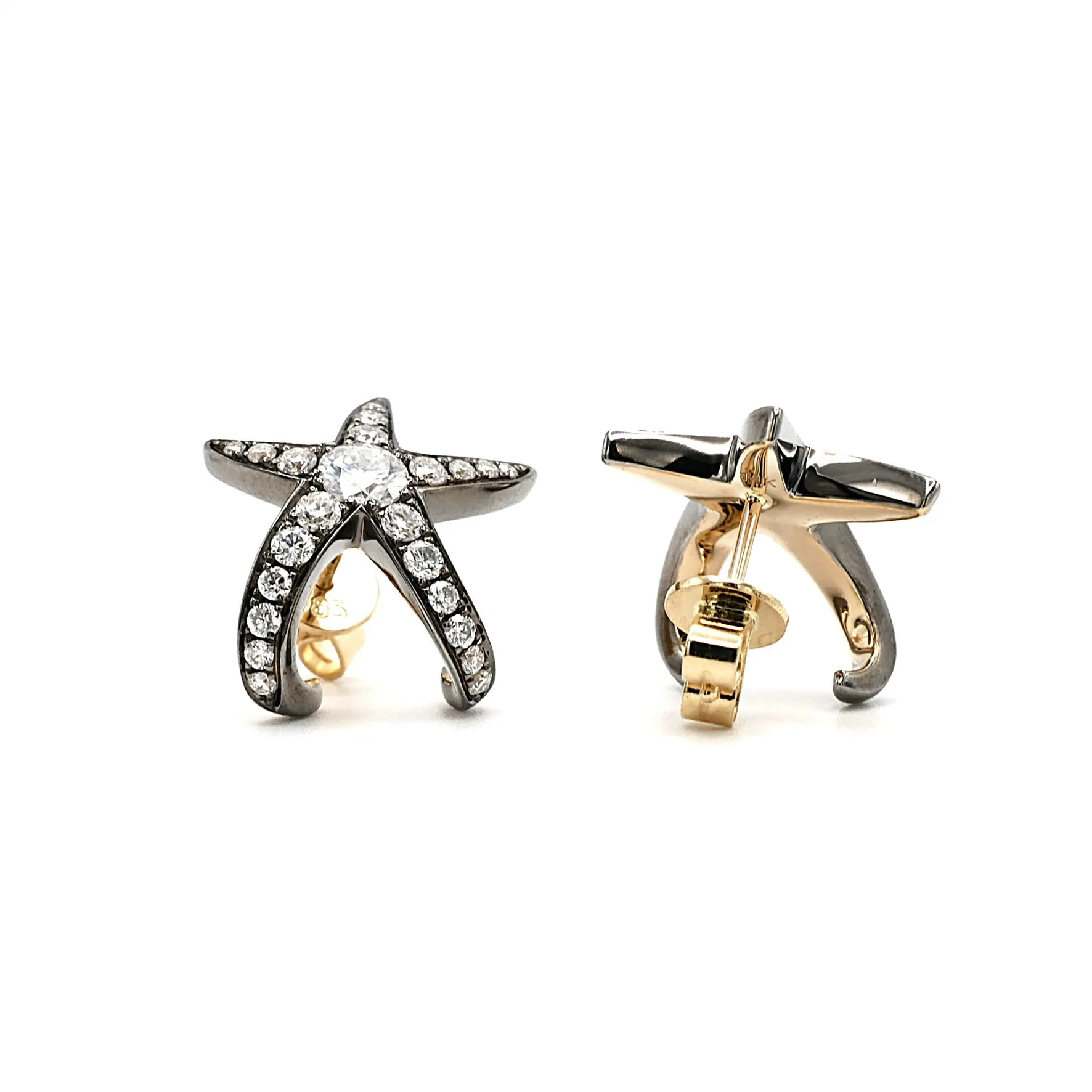 18K Gold Starfish Earrings
