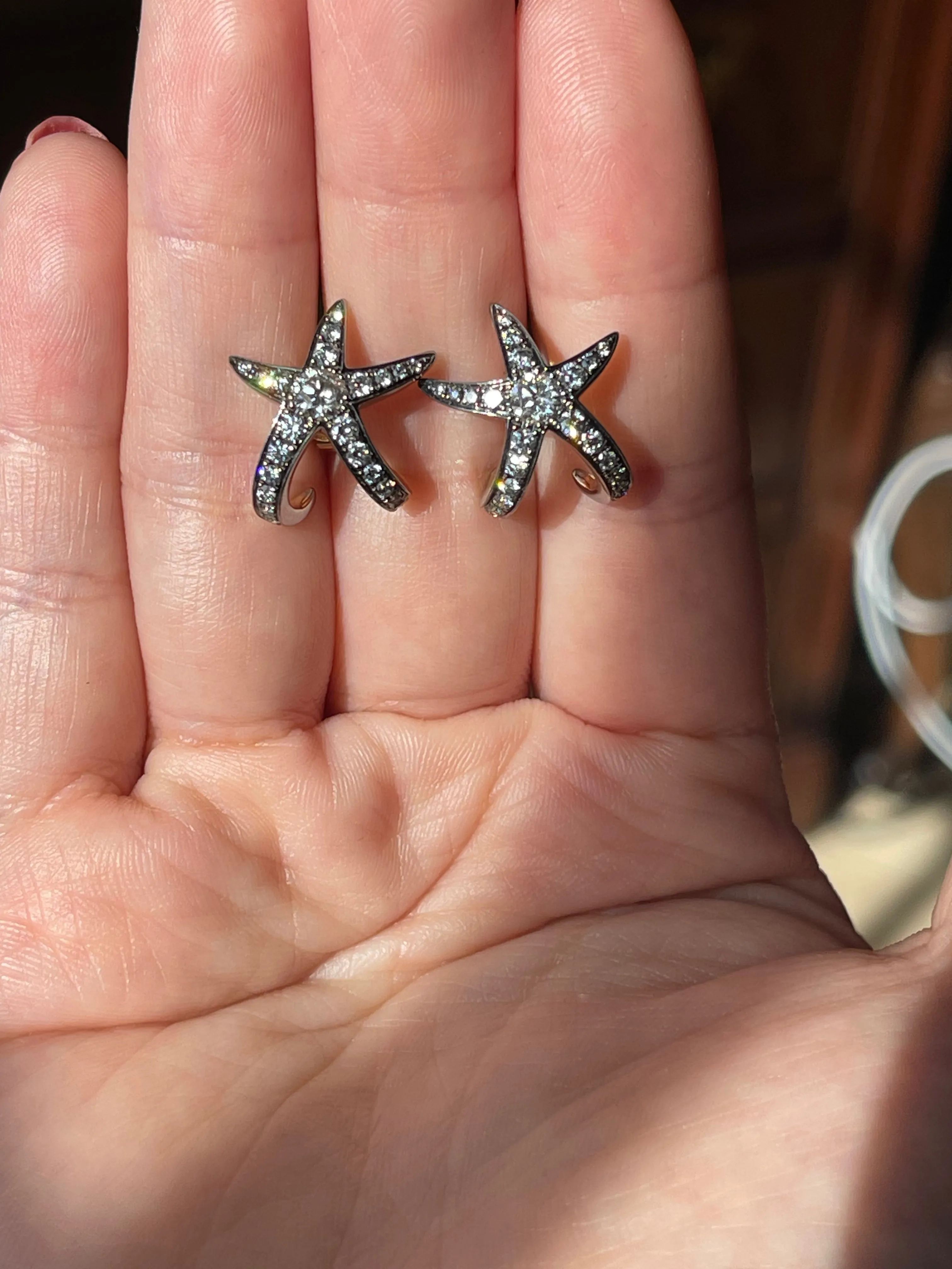 18K Gold Starfish Earrings