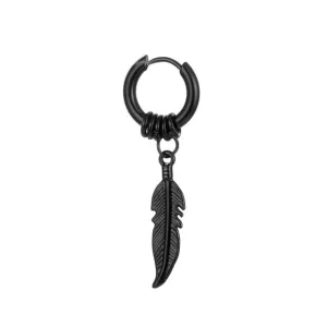 1PC Fashion Feather Pendant Hoop Earrings