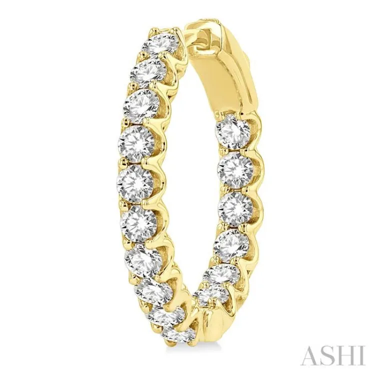 2.00 ctw Inside-Out Round Cut Diamond Hoop Earrings in 14K Yellow Gold
