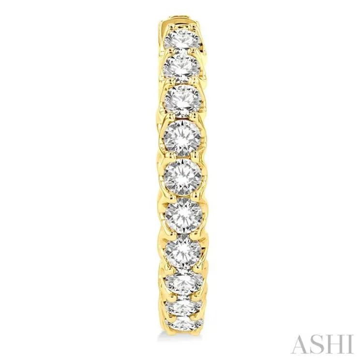 2.00 ctw Inside-Out Round Cut Diamond Hoop Earrings in 14K Yellow Gold