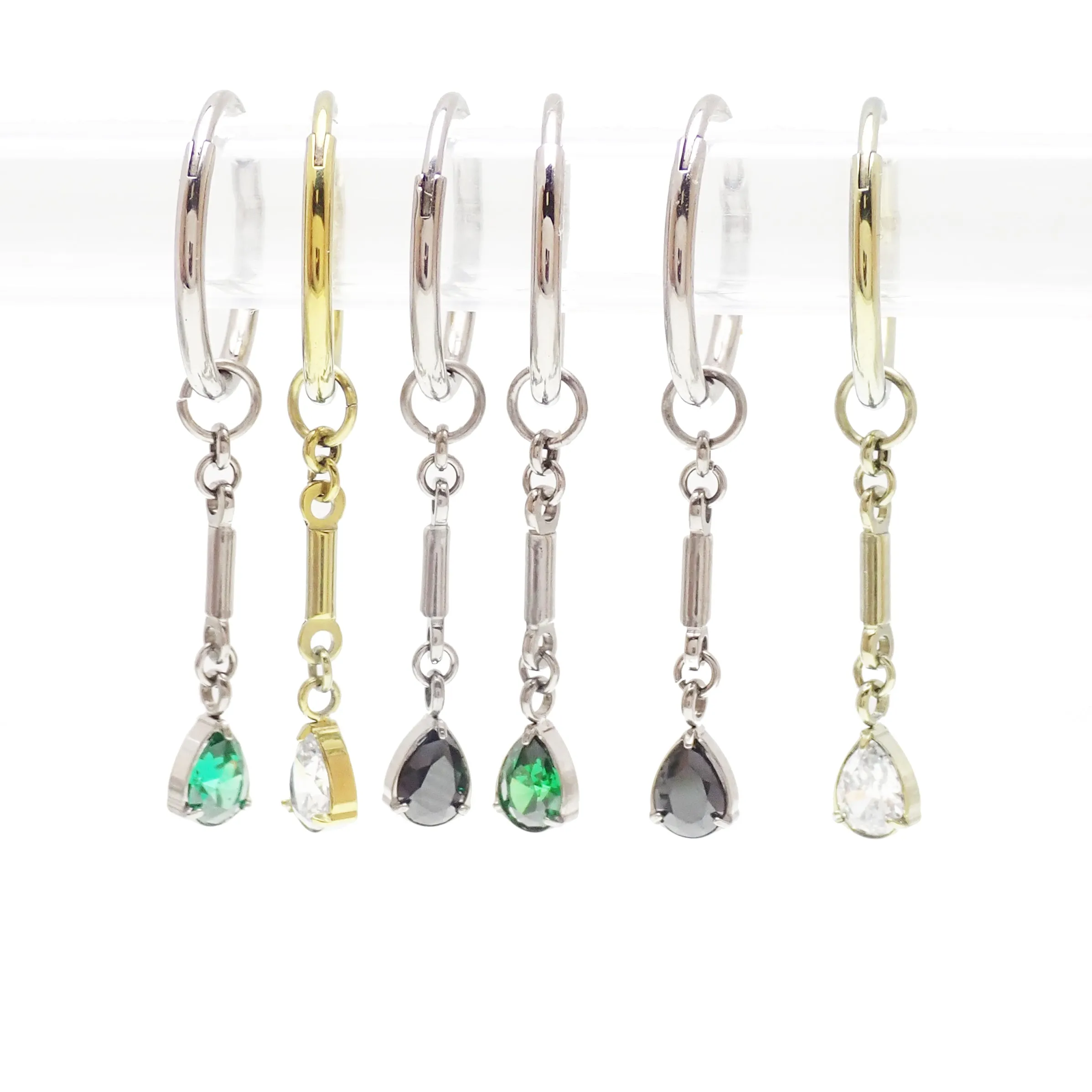 20g Titanium Hoop & charm dangle Earring