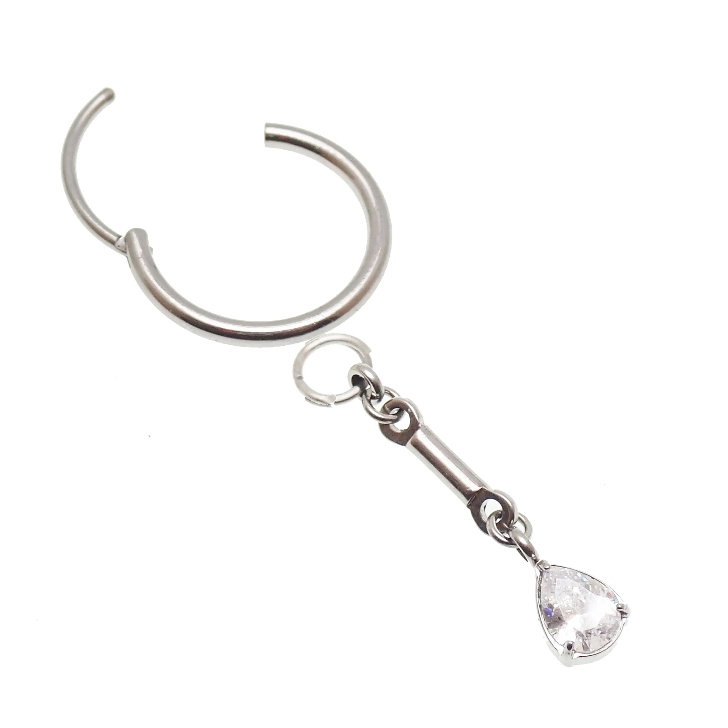 20g Titanium Hoop & charm dangle Earring
