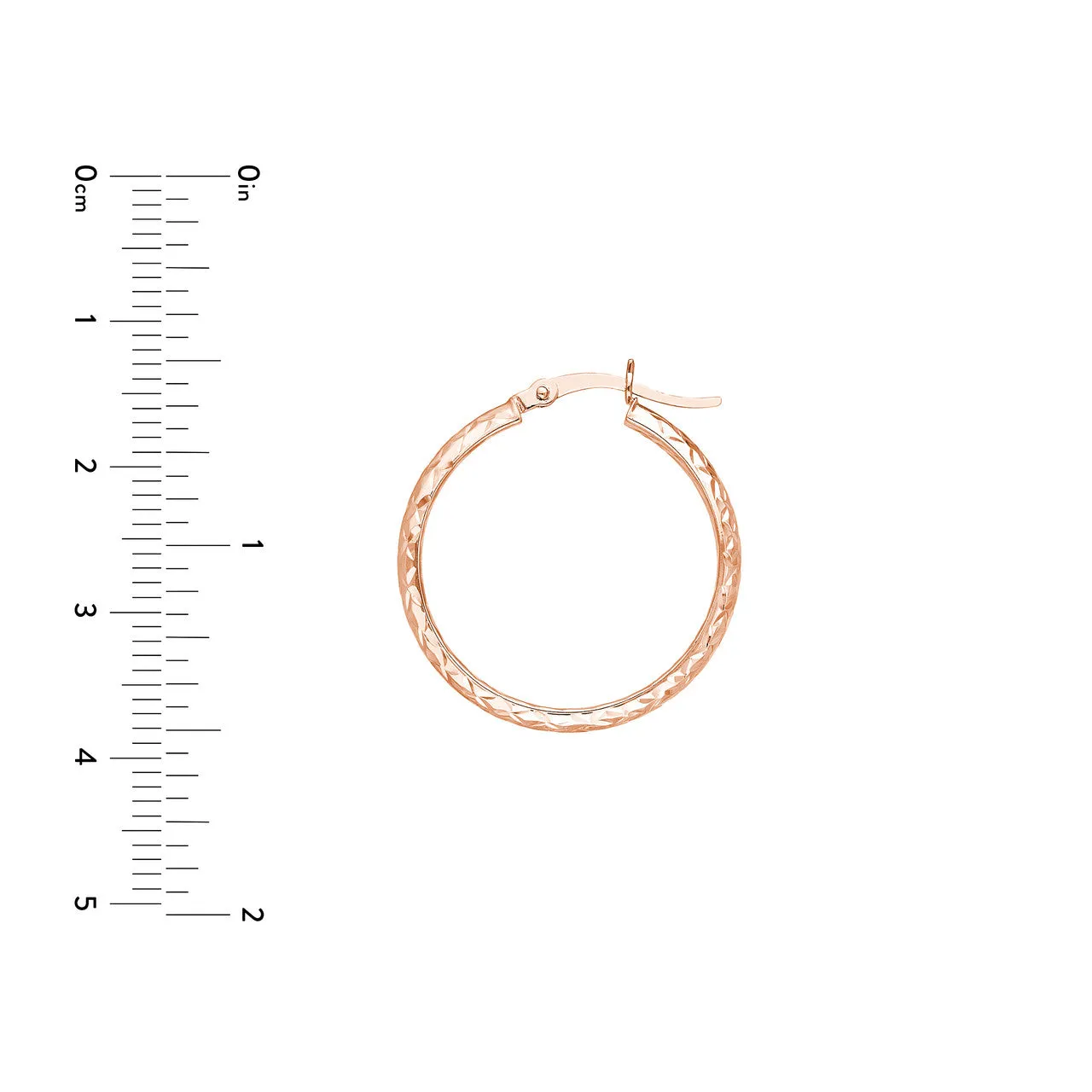 25mm x 3mm Diamond-Cut Hoop Earrings
