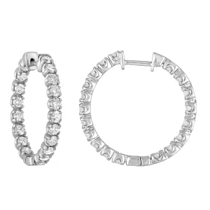 3.38 cttw Diamond Inside Out Hoop Earrings in 14K Gold