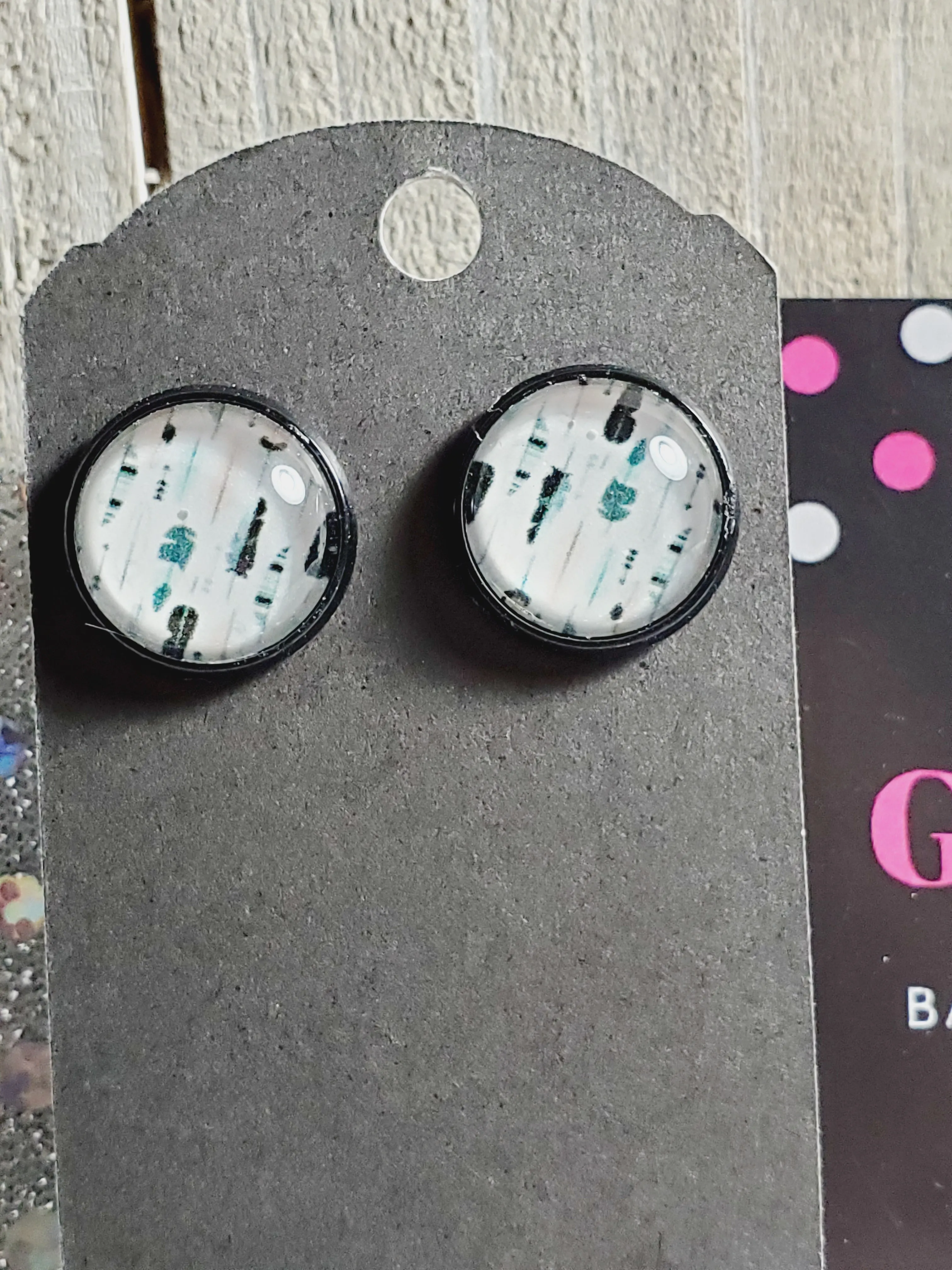 710 White Feather Stud Earrings