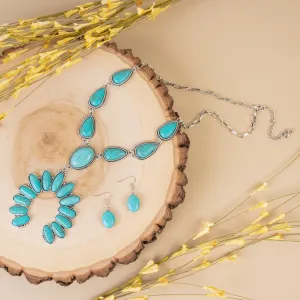 72946 - Squash Blossom Necklace - Turquoise & Silver
