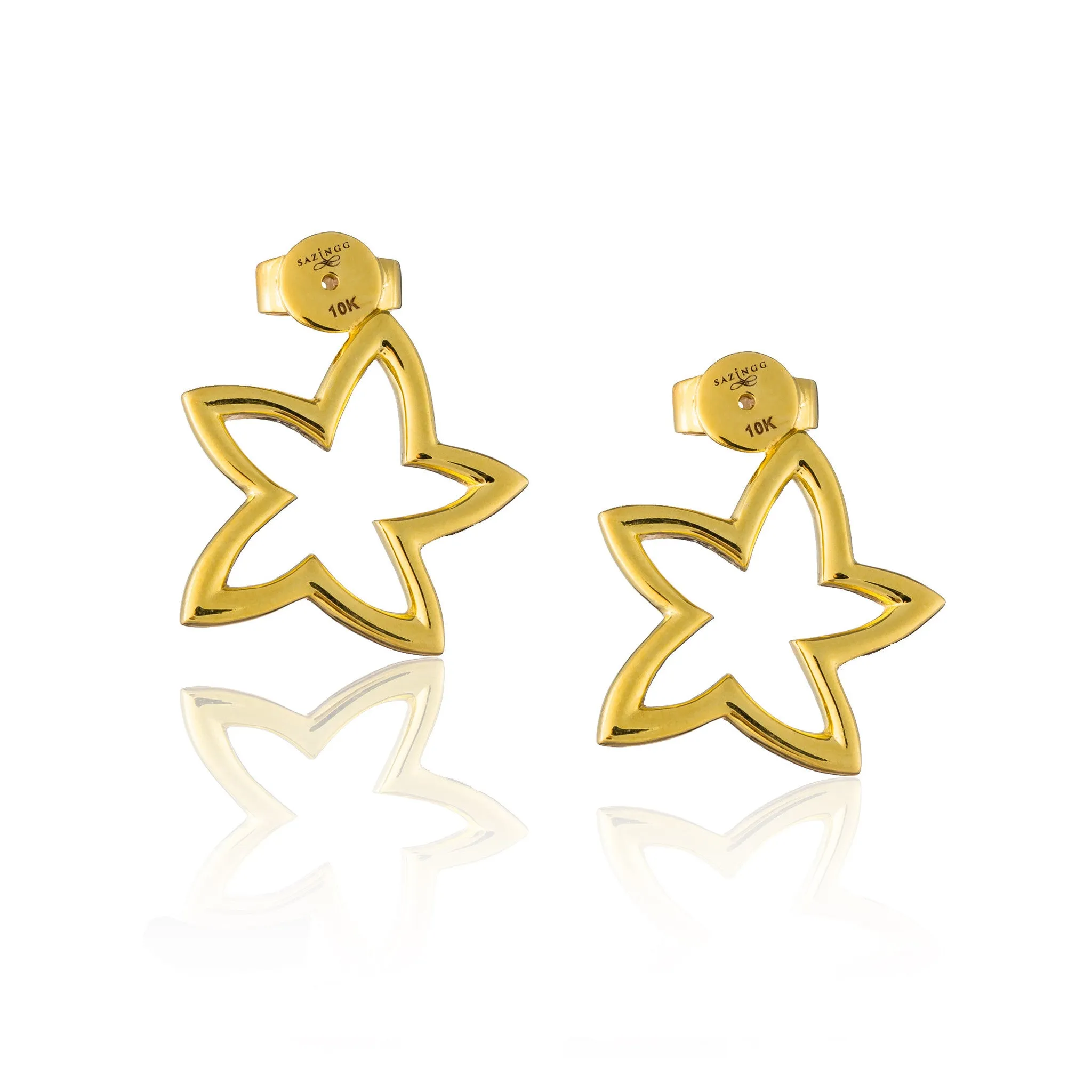 925 Silver Double Starfish Earrings