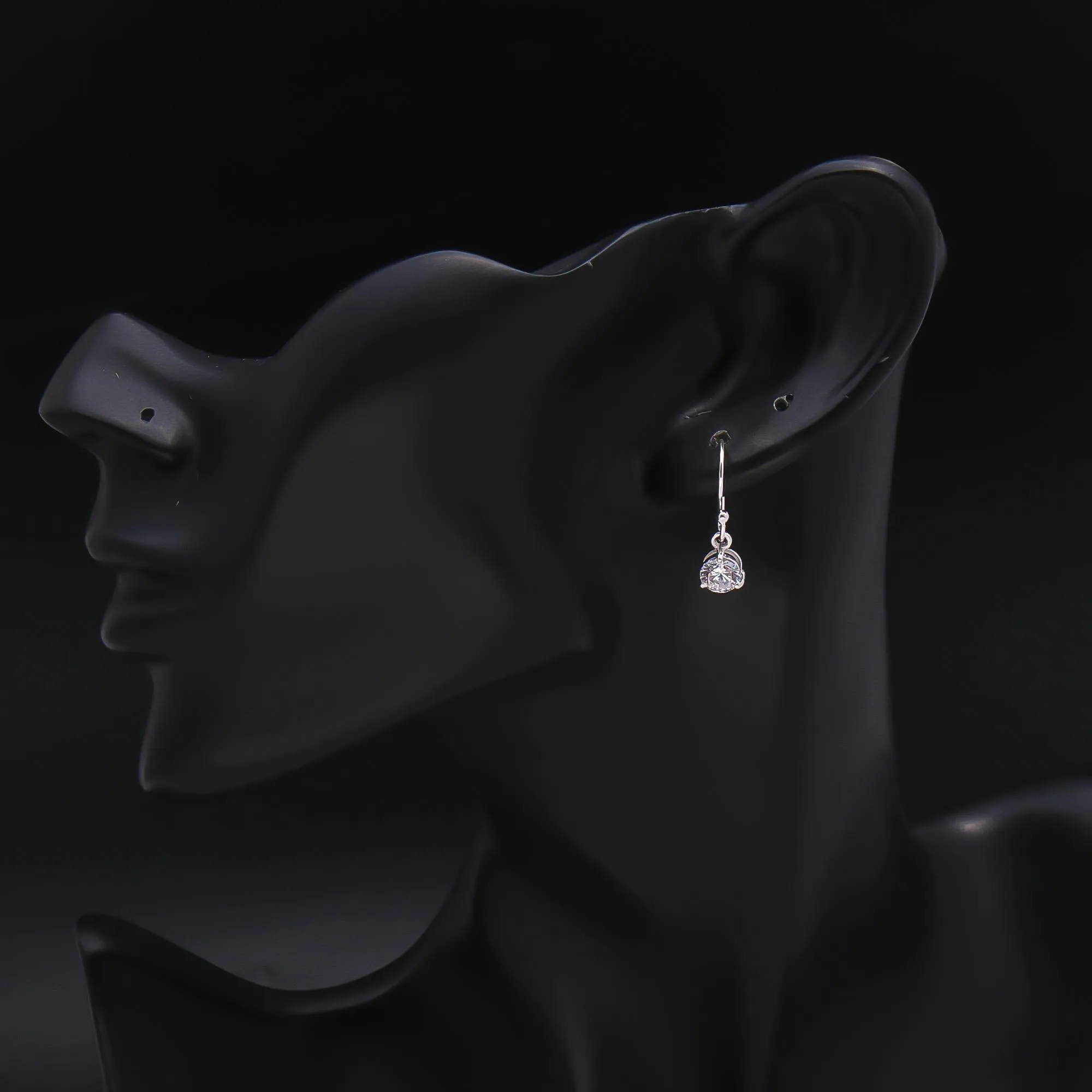 925 Silver Solitaire CZ Drop Earrings