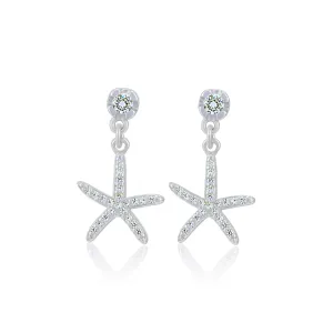 925 Sterling Silver Charm Starfish Earrings for Women