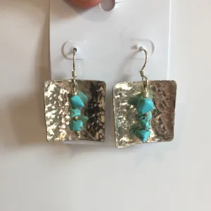 .925 STERLING SILVER EARRINGS WITH TURQUOISE