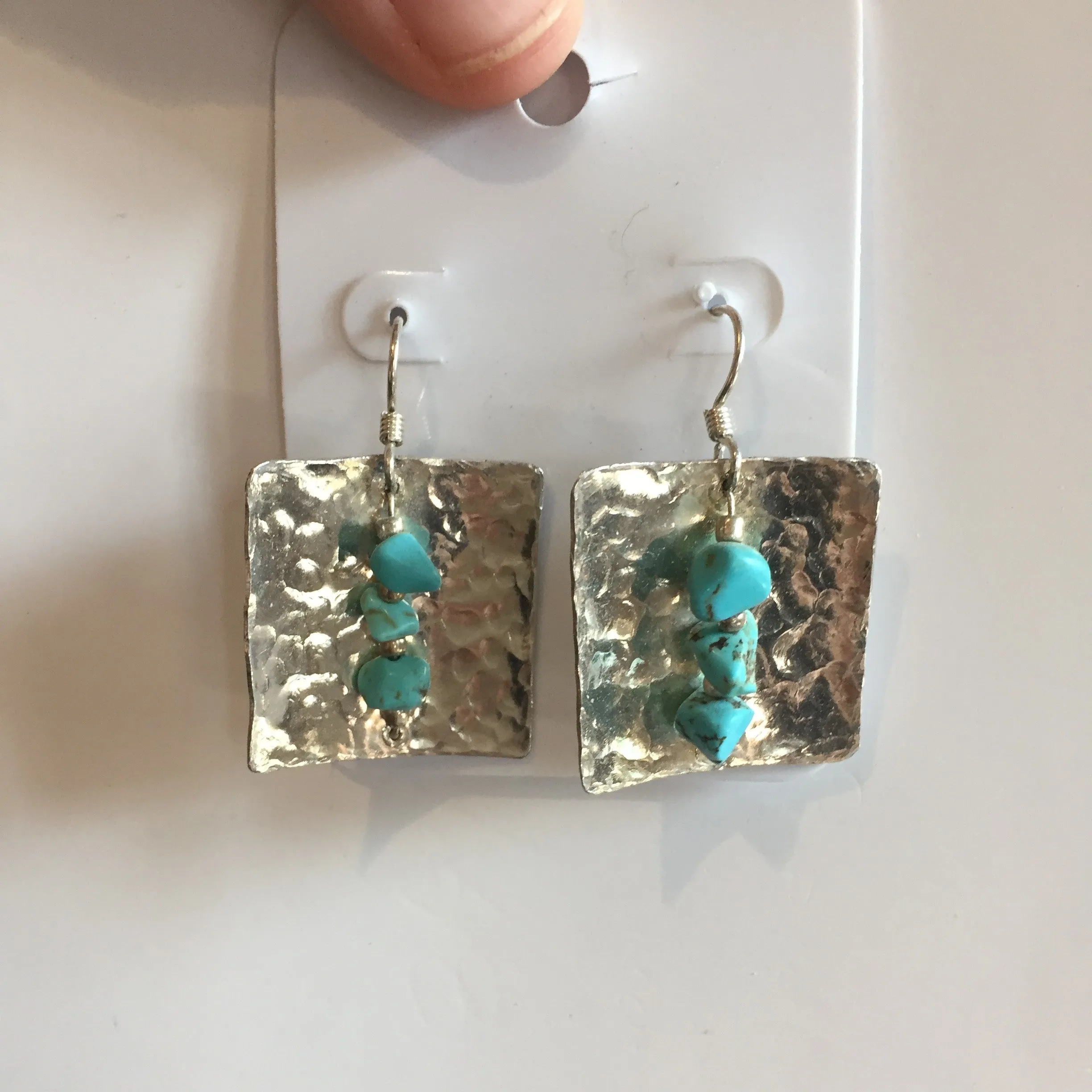 .925 STERLING SILVER EARRINGS WITH TURQUOISE